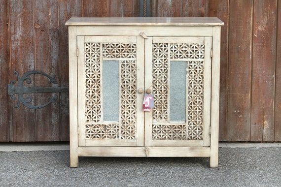 Carved White Buffet Cabinetmoroccan, Moroccan Bathroom Vanity