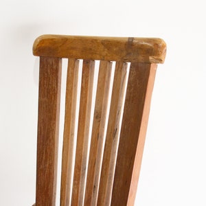 Robust Teak Indoor/Outdoor Chair, Vintage Teak Garden Chair, Bali Teak Chair, Rustic Slatted Chair, High Back Chair,Vintage Indonesian Chair image 7