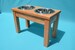 Elevated Dog Feeder, Two Stainless Steel 1 Quart Bowls, Solid Oak Wood *FREE SHIPPING* 