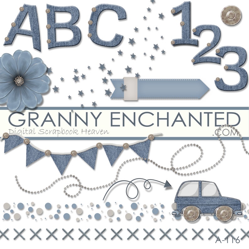 A-116 Blue Relax Digital Scrapbook Kit image 4