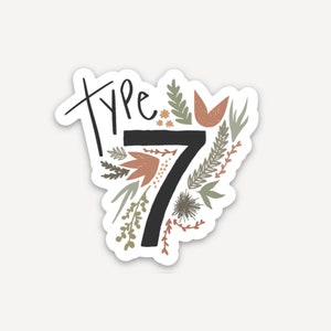 Enneagram Type 7 Sticker || Seven Decal || Laptop, Water Bottle, Journal Minimalist Stickers