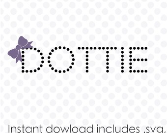 Dottie font svg file alphabet instant download ( zipped .dxf .svg .eps and .studio files) vector cutting files