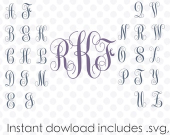 Download Vine Monogram Svg Etsy