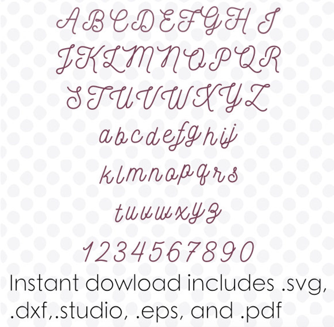 Cursive Font Svg File Alphabet Instant Download Zipped .dxf - Etsy
