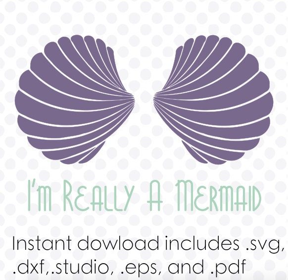 Download Mermaid Sea Shell Bra Instant Download Zipped Eps Dxf Svg Etsy
