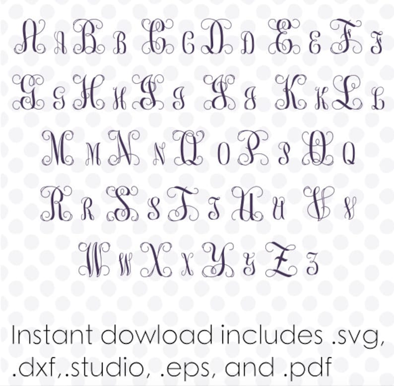 Download Vine monogram font svg instant download .dxf .svg and ...