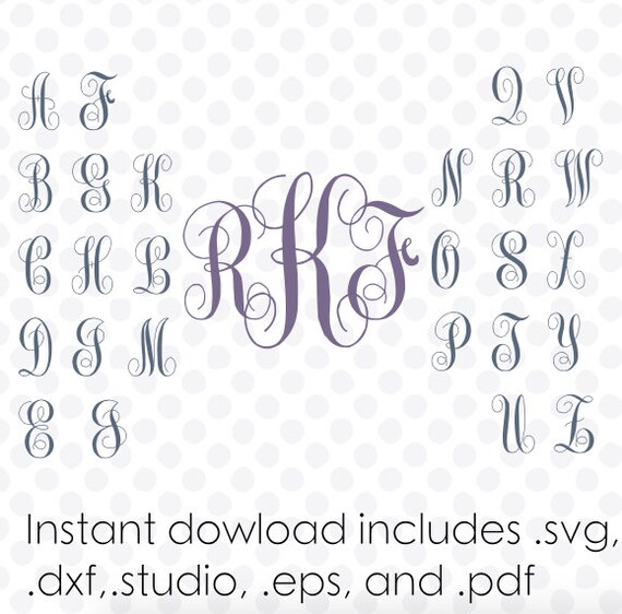 Download Interlocking Vine monogram svg font alphabet instant ...