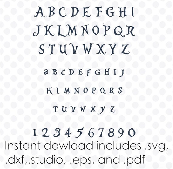 Jack font file instant download zipped .dxf .svg .eps and Etsy