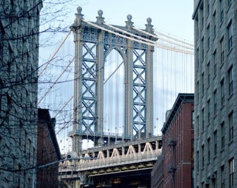 Impresión de pared o lienzo fotográfico de bellas artes del puente de Manhattan en Brooklyn
