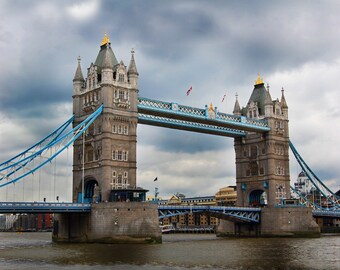 Impresión de pared o lienzo fotográfico de bellas artes con fotografía cuadrada sobre el Puente de la Torre, Londres, Inglaterra