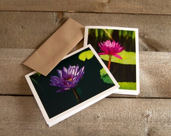 Lily Note Cards. Set of 12 (6 each of 2 images) with kraft envelope blank inside, fine art photography. Free Shipping.