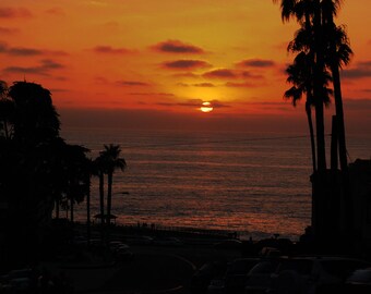 Impresión de pared o lienzo fotográfico de bellas artes del atardecer en La Jolla