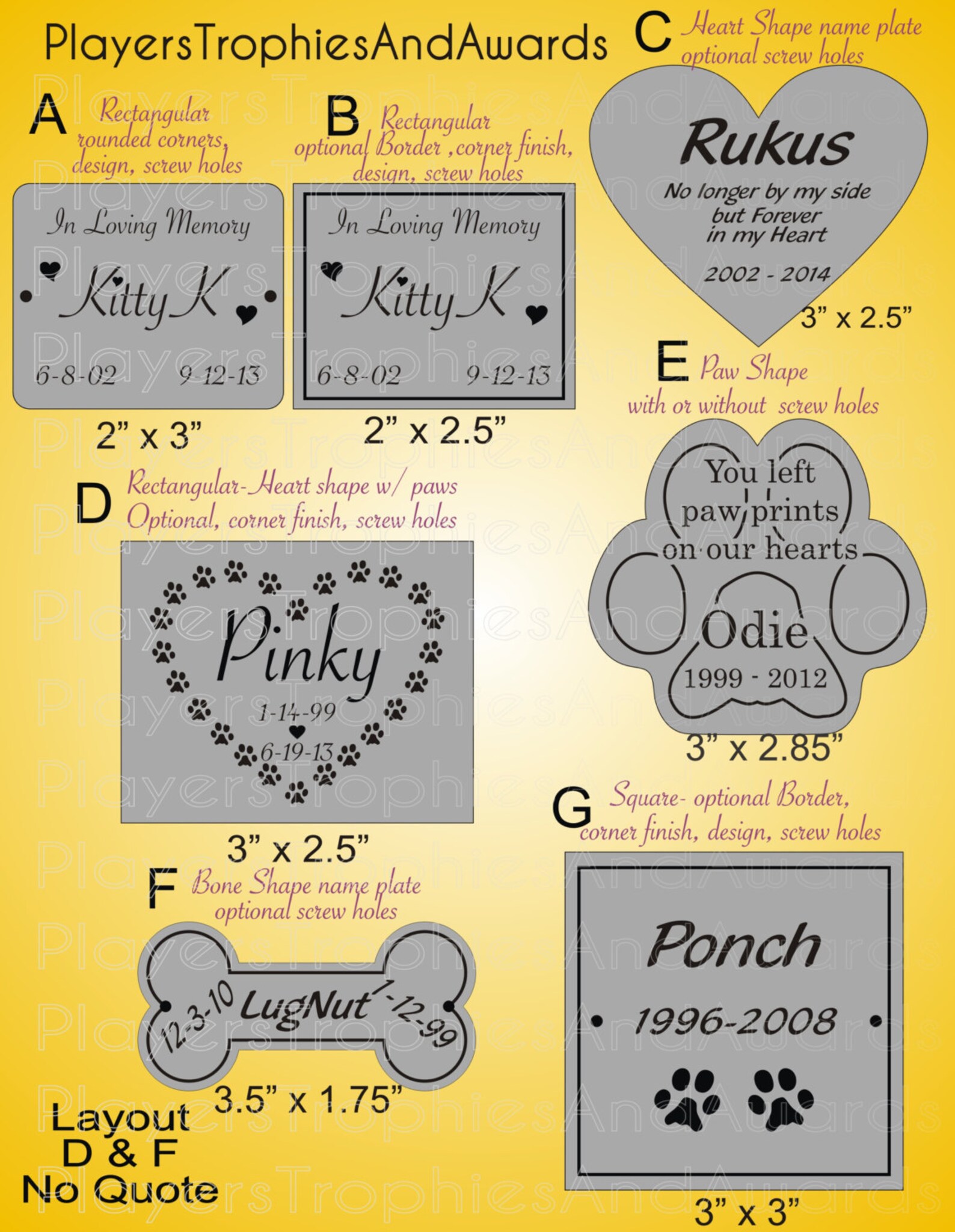 PET MEMORIAL Name Plate Thin Plastic Large Custom Laser Etsy