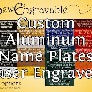 4x5 Metal engraved Name plate Custom Laser Engraving 4"x5" plaque small tag Military award Proof included SewEngravable Personalized 5 x 4