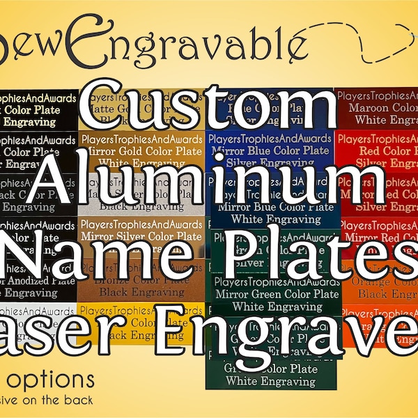 4x5 Metal engraved Name plate Custom Laser Engraving 4"x5" plaque small tag Military award Proof included SewEngravable Personalized 5 x 4