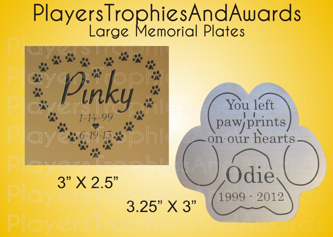 Large PET MEMORIAL Name Plate Thin Plastic Custom Laser Engraved Sign