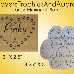 Large PET MEMORIAL Name plate Thin plastic Custom laser engraved sign for URN or box Pet memorial plate dog or cat Sew Engravable