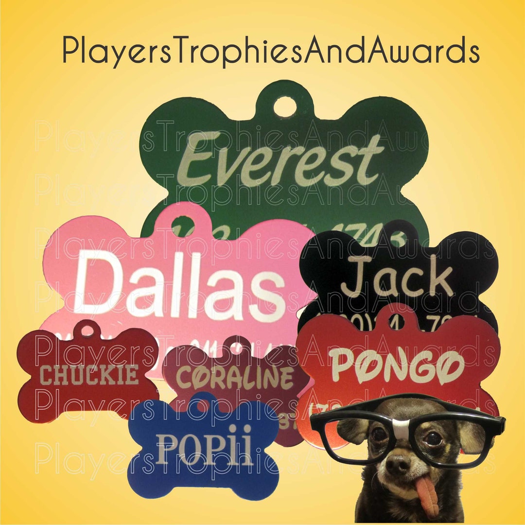 Custom Pet ID Tag Bone Shape Pet ID Tag Laser Engraved Etsy