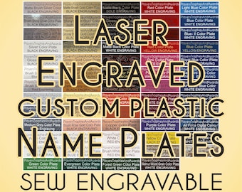 6 x .75 Engraved PLASTIC Nameplate CUSTOM Laser Engraving, Schools, Military, business,  Awards, Trophy .75x6  Proof included SewEngravable