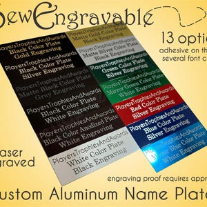 1 X 3 Metal Engraved Name Plate Custom Laser Engraving Personalized 1x3 ...