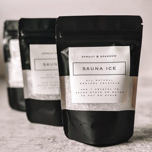 sauna ice, menthol crystals, sauna oil, spa crystals, sauna