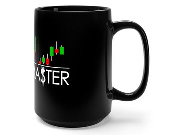 Chart Master Black Mug 15oz , Investor gift , stocks