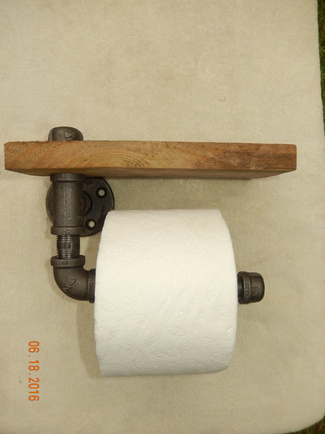 Industrial Black Pipe Toilet Paper Holder with Shelf Etsy