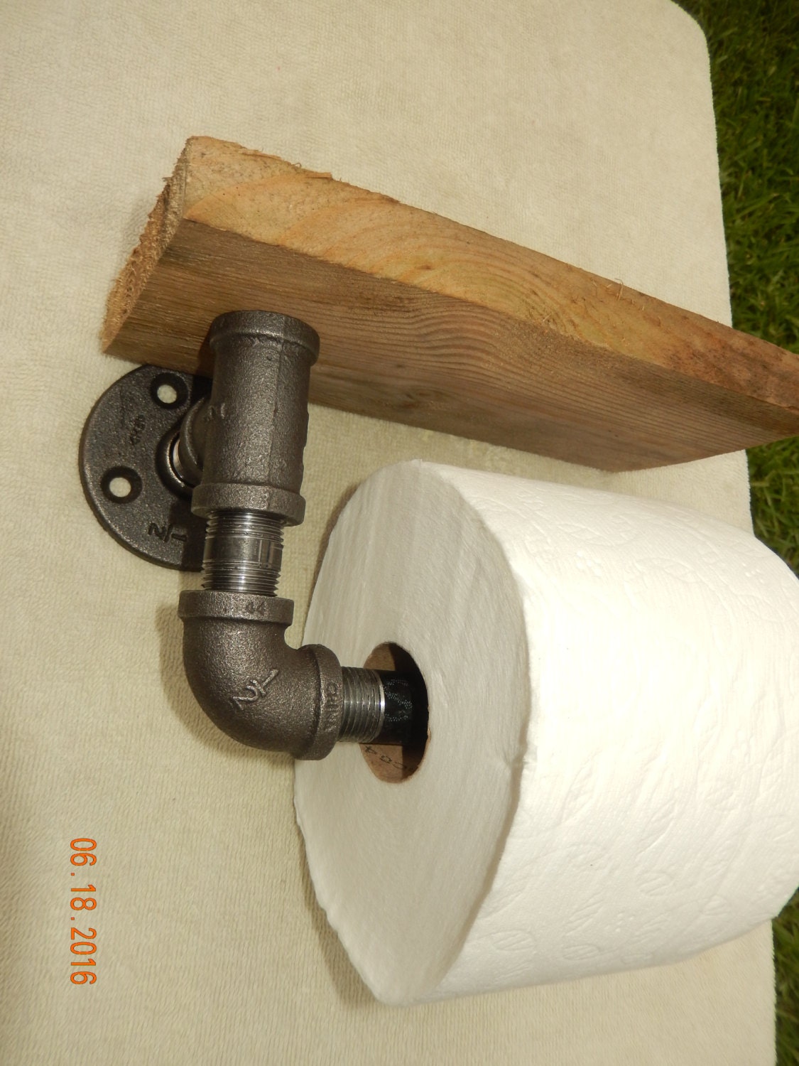 Industrial Black Pipe Toilet Paper Holder with Shelf Etsy