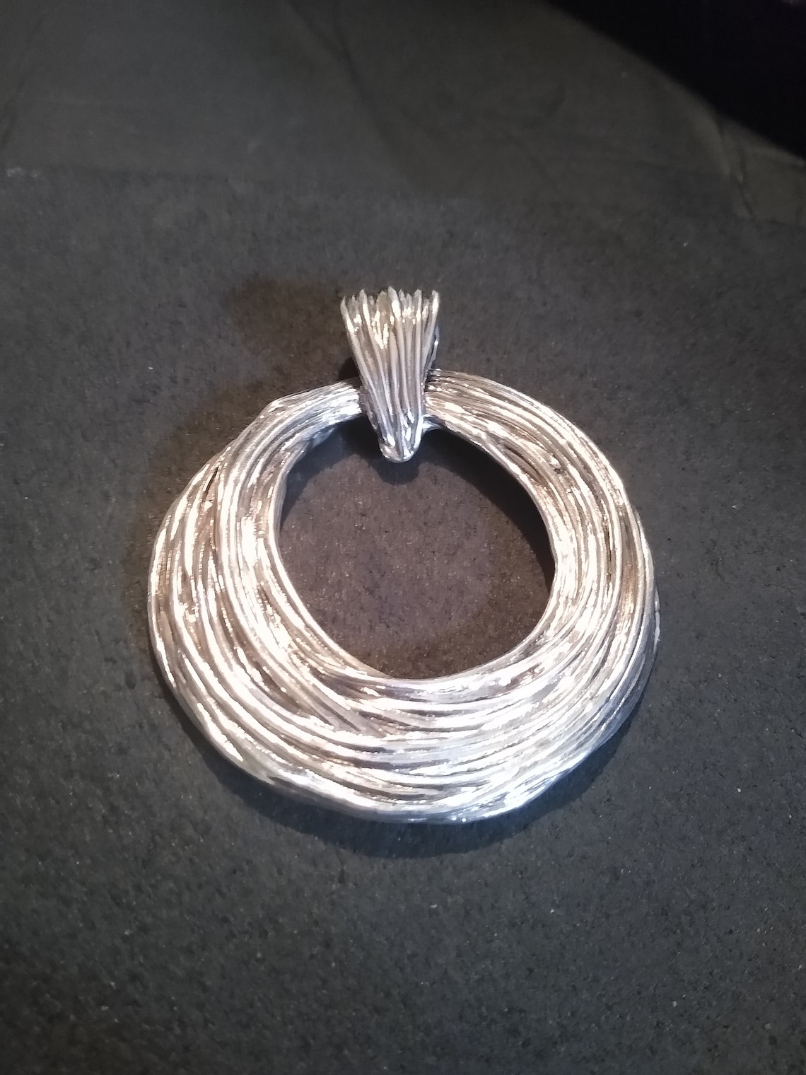 Large Vintage Sterling Silver Pendant Signed PZ 925 Israel Etsy