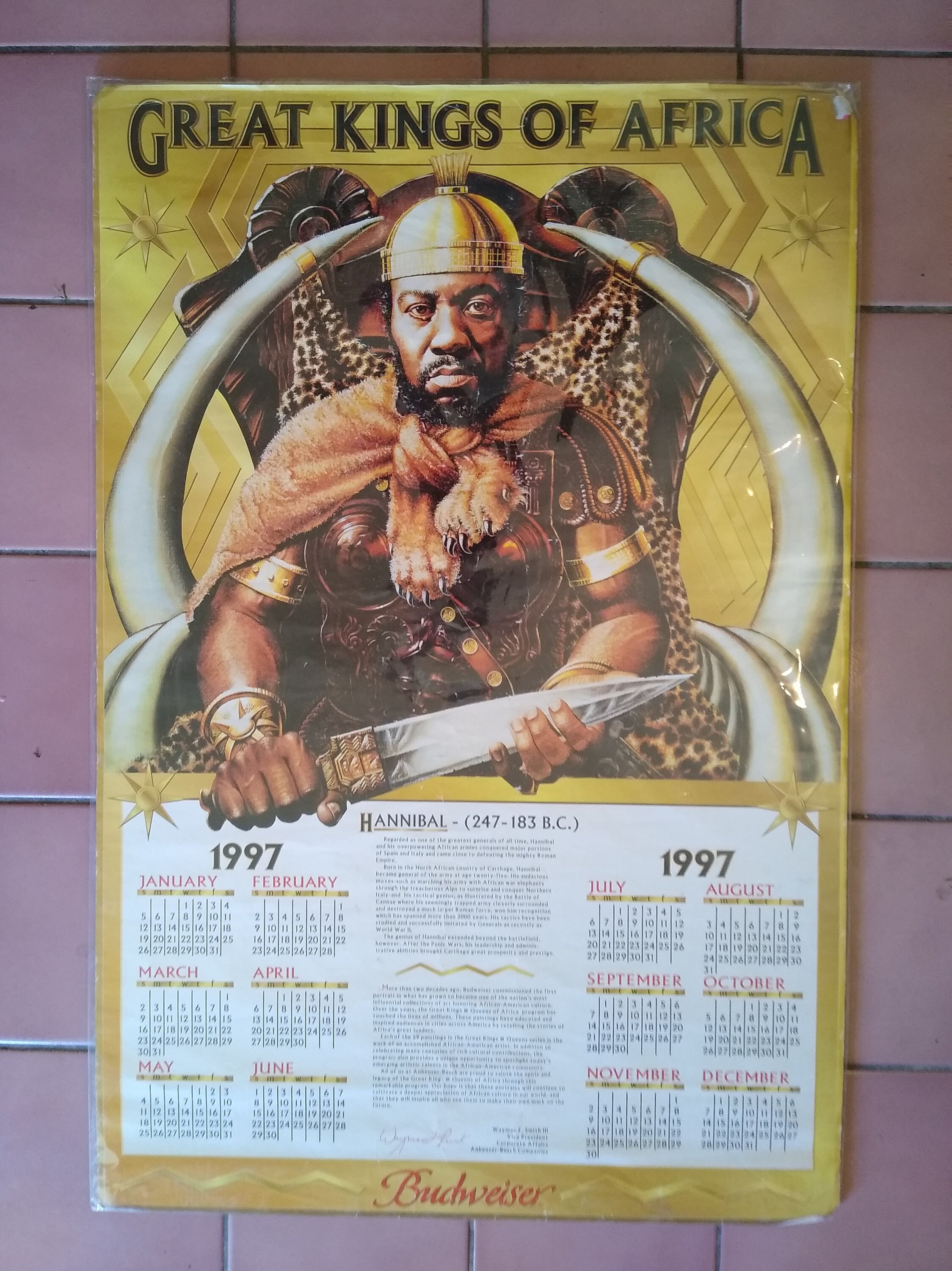 Budweiser, Great Kings of Africa Poster, Hannibal 247 183 B.C., 1997