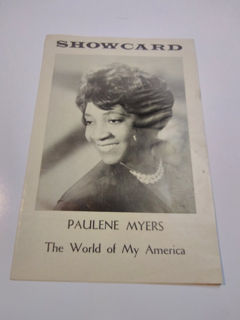 Showcard, Paulene Myers, The World of My America, program image 1