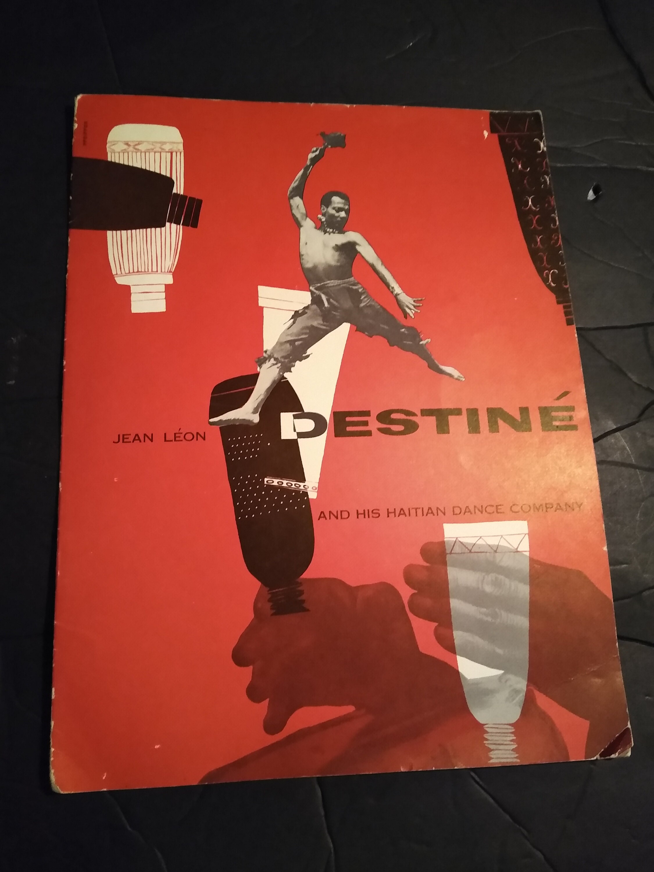 Jean Leon Destine, And The Haitian Dance Company Program with 2 Original Photos of His Haitian Dancers;