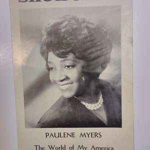 Showcard, Paulene Myers, The World of My America, program image 3