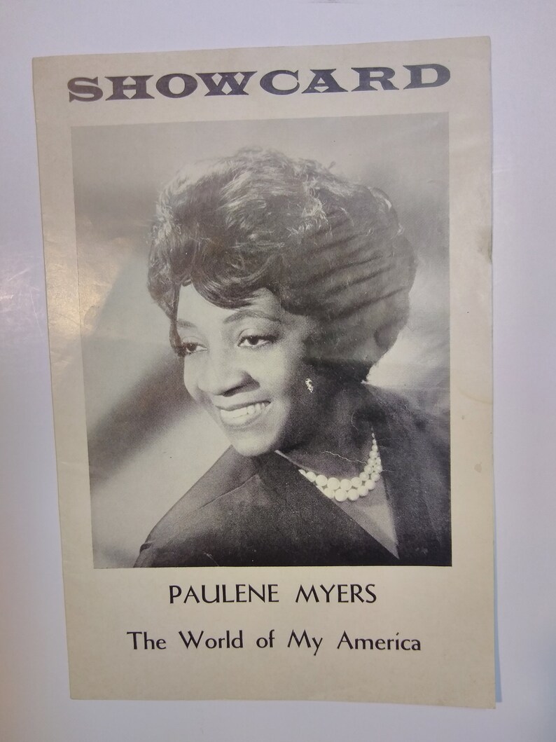 Showcard, Paulene Myers, The World of My America, program image 3