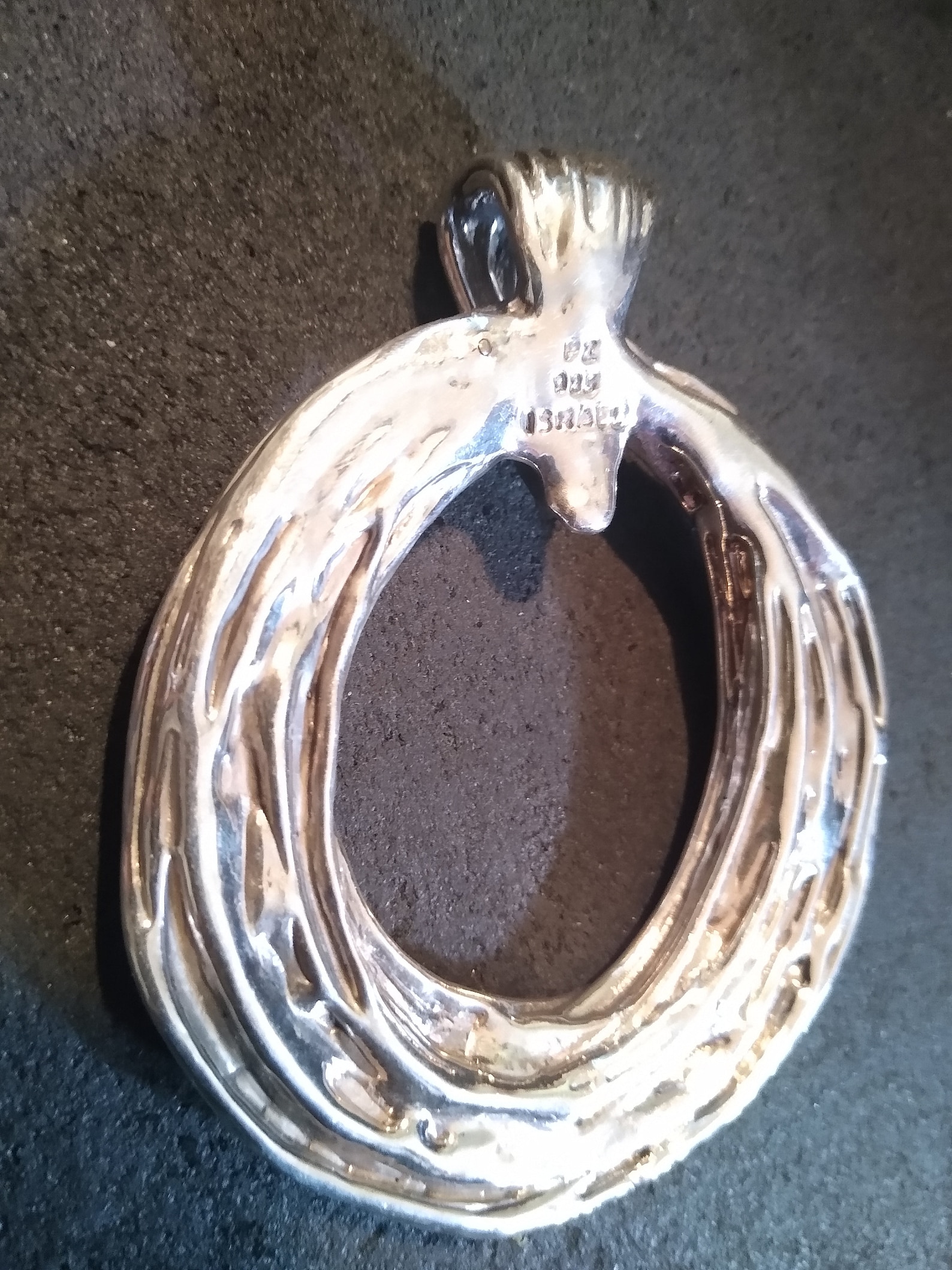 Large Vintage Sterling Silver Pendant Signed PZ 925 Israel Etsy