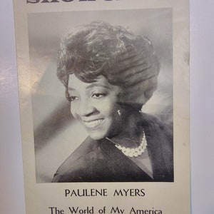 Showcard, Paulene Myers, The World of My America, program image 4