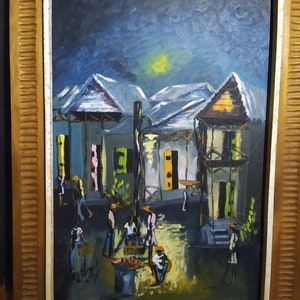 Vintage Haitian Oil Painting on Board, Signed  Franklin M. JOSEPH, Bottom Left ;