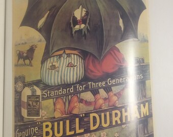 bull durham tobacco poster value Lot Lot - 1960's framed reproduction