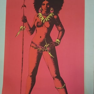 Vintage 1970&#39;s War Queen Black Light Poster, 21.5 x 33&#39;&#39;;