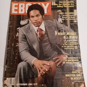Vintage Ebony Magazine, What Make O.J. Run, Sept., 1981;