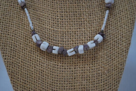 Seed Beed and Shell Choker, Square and crazy cut … - image 2