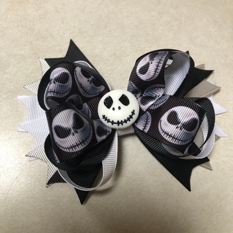 Jack Skellington Inspired Hair Bow