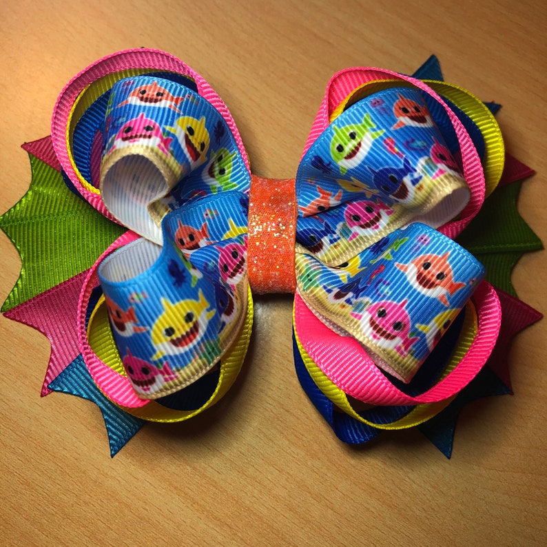 Character Shark Hair Bows
