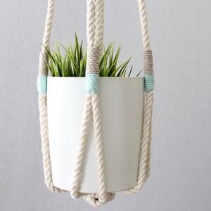 Macrame Plant Hanger, Hanging Planter, No Tassel Plant Holder, Cat Friendly, Unique Gift