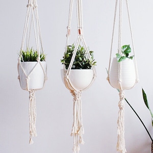 Macrame Plant Hanger, Hanging Planter, Plant Holder, Mom Gift, No customs fees on orders going to the USA image 1