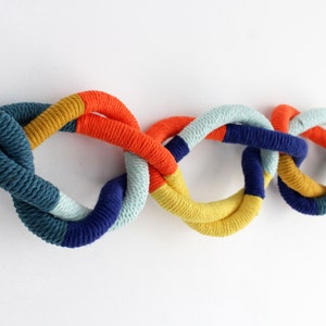 Handmade Cotton Rope Sculpture: Knot Wall Art, Contemporary Decor