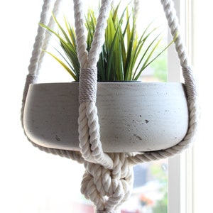 Cintre de plante en macramé, jardinière suspendue, bloc de couleur, porte-plante en macramé image 9