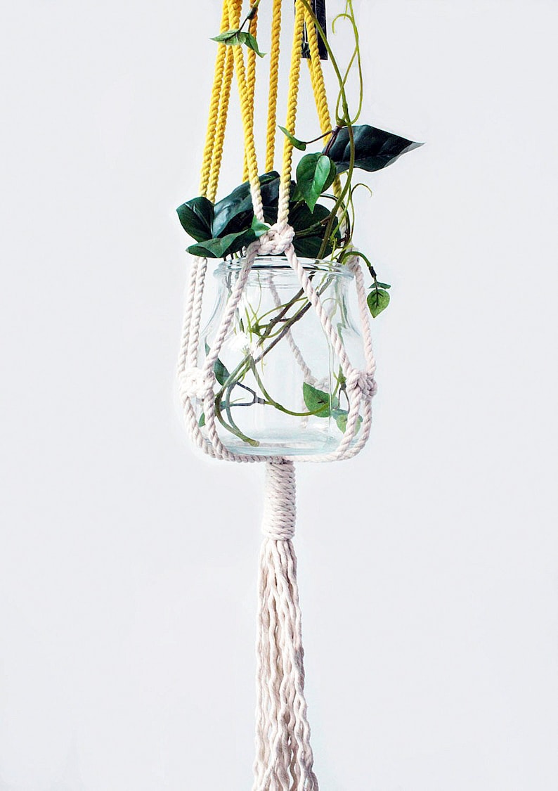 Macrame Plant Hanger, Hand Dyed, Hanging Planter, Bohemian Home Decor, MADE TO ORDER image 1