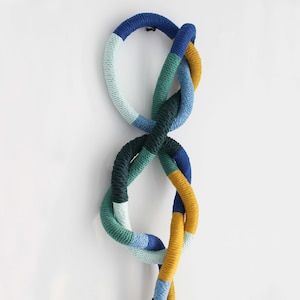 Cotton Rope Sculpture: Handmade Knot Wall Art