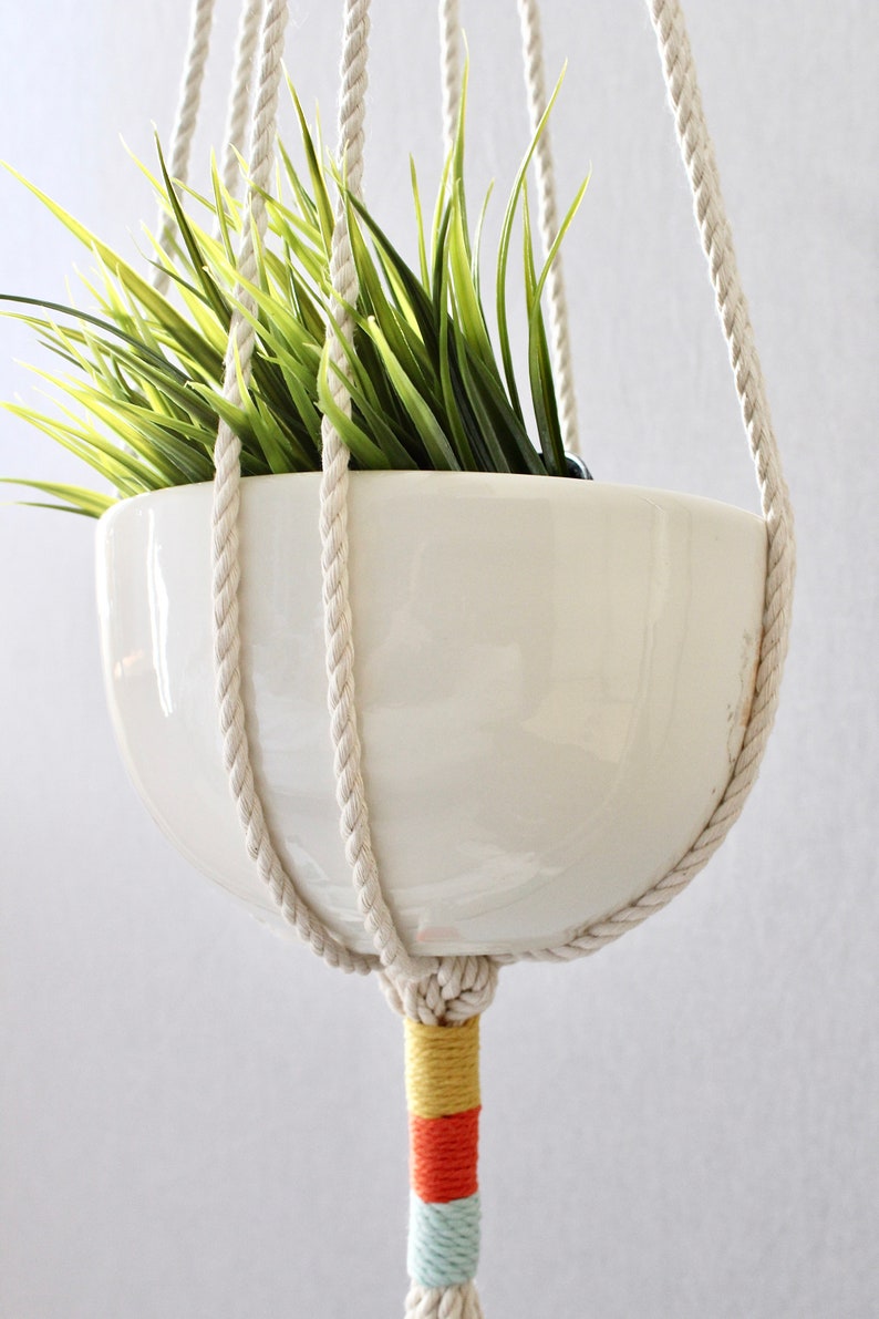 Macrame Plant Hanger, Hanging Planter, Slim Plant Hanger, Indoor Plant Hanger image 6